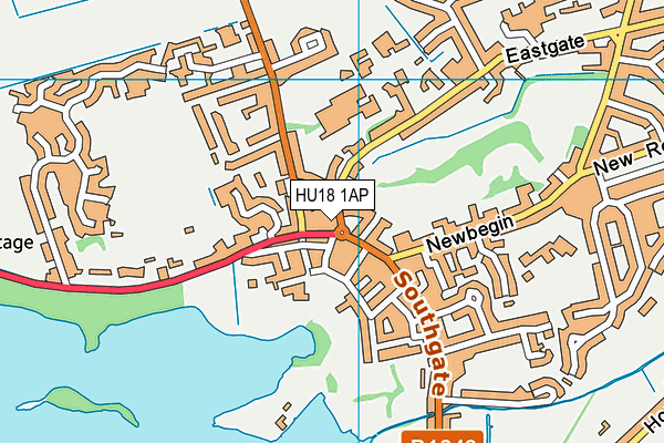 HU18 1AP map - OS VectorMap District (Ordnance Survey)