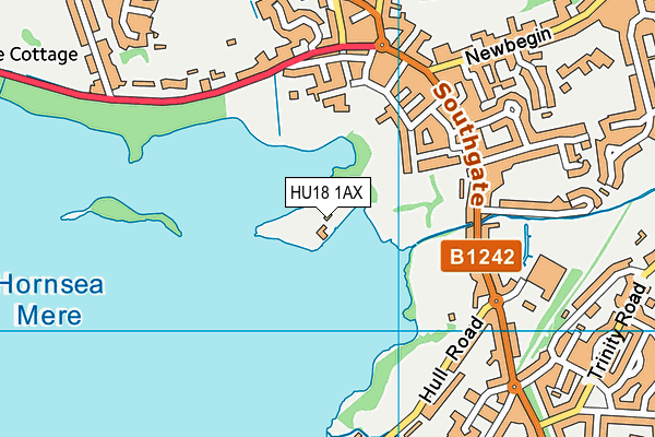 HU18 1AX map - OS VectorMap District (Ordnance Survey)