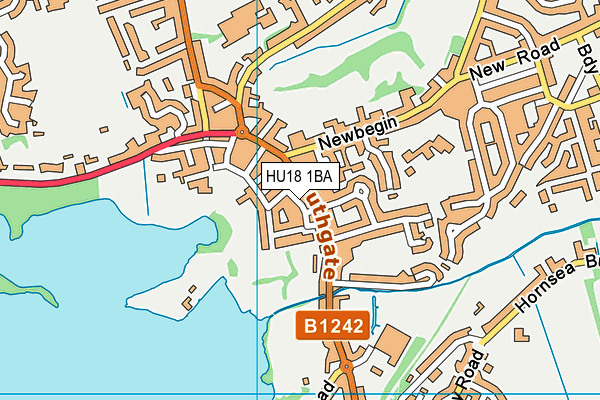 HU18 1BA map - OS VectorMap District (Ordnance Survey)