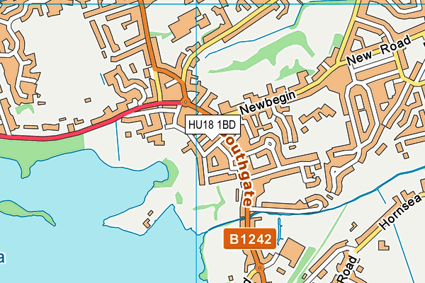 HU18 1BD map - OS VectorMap District (Ordnance Survey)