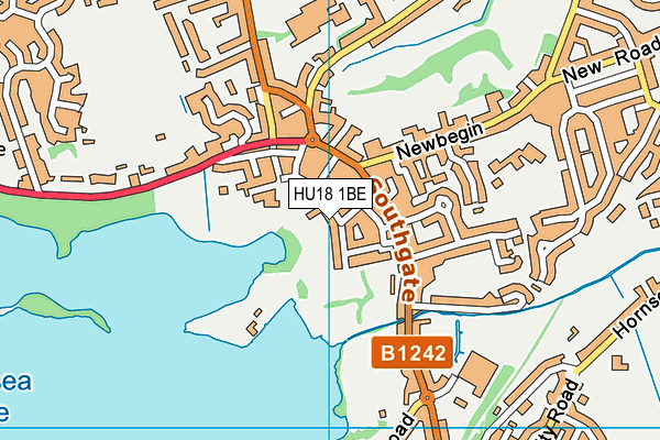 HU18 1BE map - OS VectorMap District (Ordnance Survey)