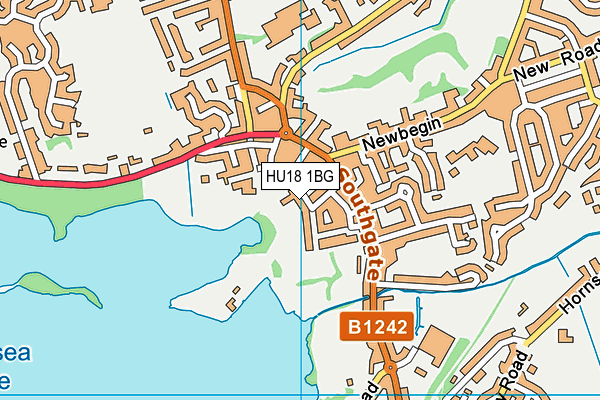 HU18 1BG map - OS VectorMap District (Ordnance Survey)