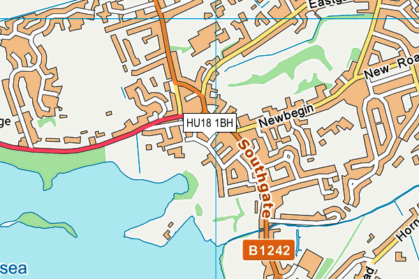HU18 1BH map - OS VectorMap District (Ordnance Survey)