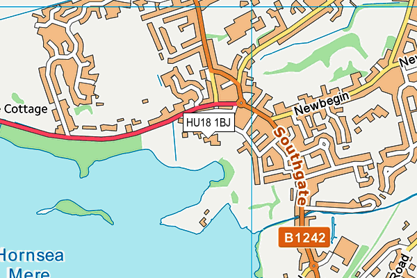 HU18 1BJ map - OS VectorMap District (Ordnance Survey)
