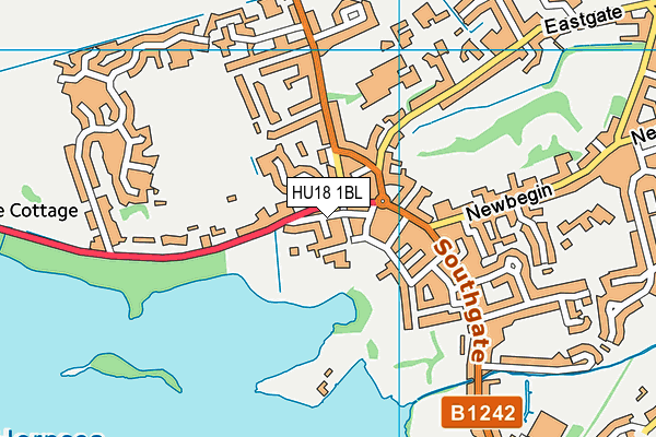 HU18 1BL map - OS VectorMap District (Ordnance Survey)