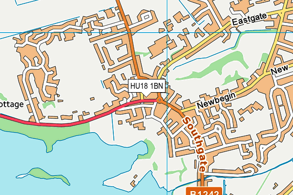 HU18 1BN map - OS VectorMap District (Ordnance Survey)