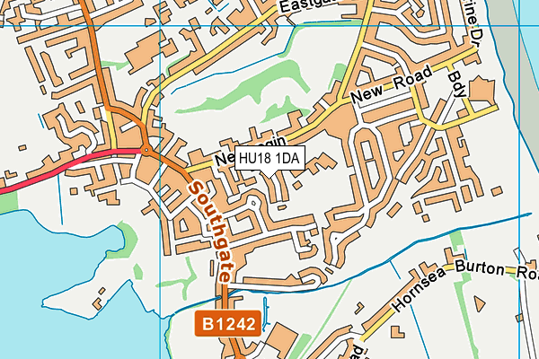 HU18 1DA map - OS VectorMap District (Ordnance Survey)