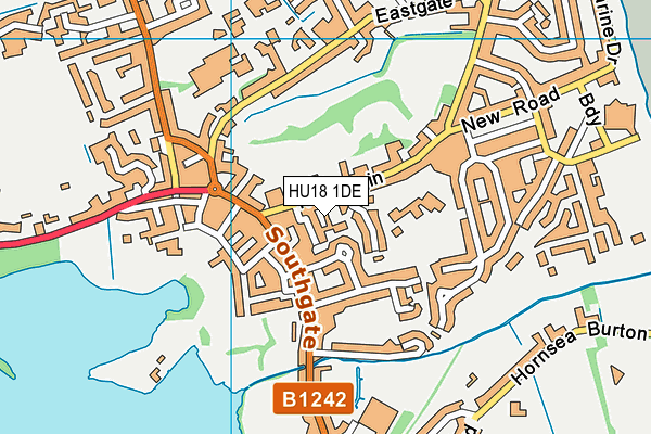 HU18 1DE map - OS VectorMap District (Ordnance Survey)