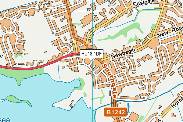 HU18 1DF map - OS VectorMap District (Ordnance Survey)