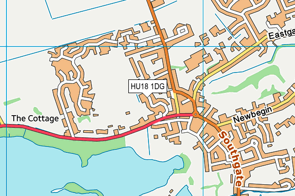 HU18 1DG map - OS VectorMap District (Ordnance Survey)