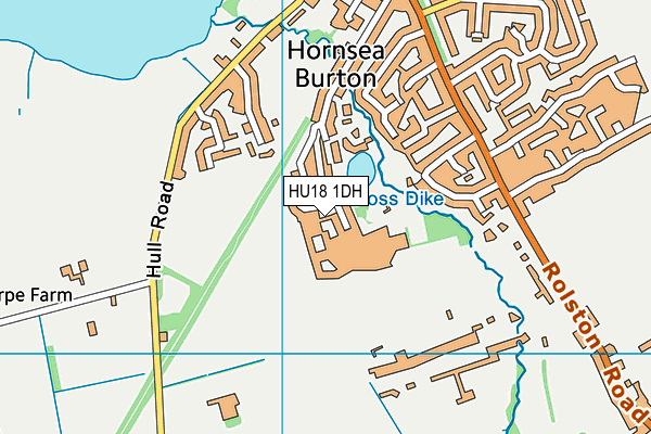 HU18 1DH map - OS VectorMap District (Ordnance Survey)