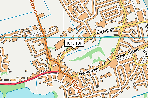 HU18 1DP map - OS VectorMap District (Ordnance Survey)