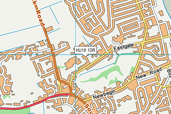 HU18 1DR map - OS VectorMap District (Ordnance Survey)