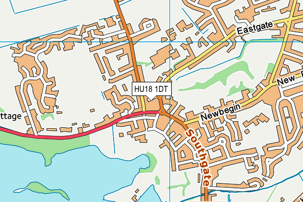 HU18 1DT map - OS VectorMap District (Ordnance Survey)