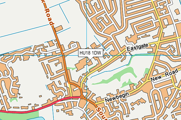 Hornsea School & Language College map (HU18 1DW) - OS VectorMap District (Ordnance Survey)