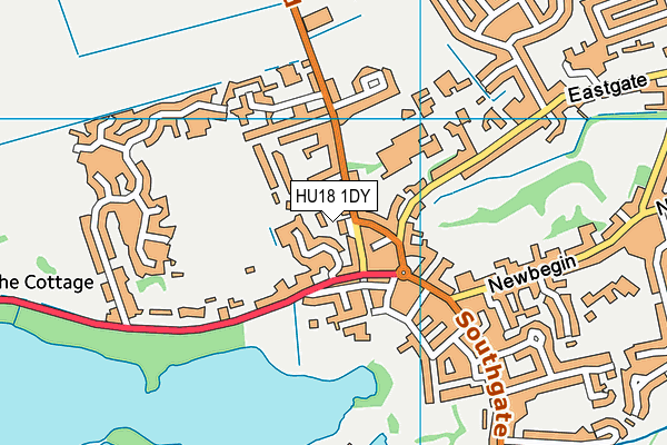 HU18 1DY map - OS VectorMap District (Ordnance Survey)