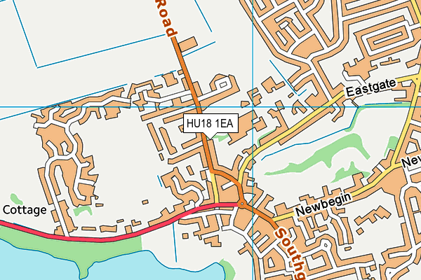 HU18 1EA map - OS VectorMap District (Ordnance Survey)