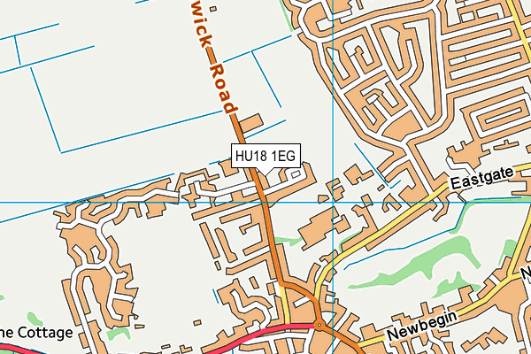HU18 1EG map - OS VectorMap District (Ordnance Survey)