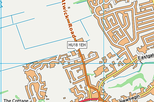 HU18 1EH map - OS VectorMap District (Ordnance Survey)