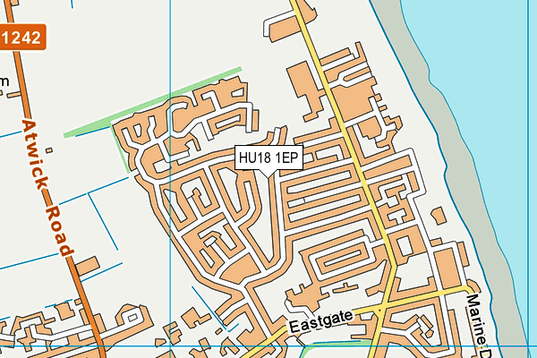 HU18 1EP map - OS VectorMap District (Ordnance Survey)