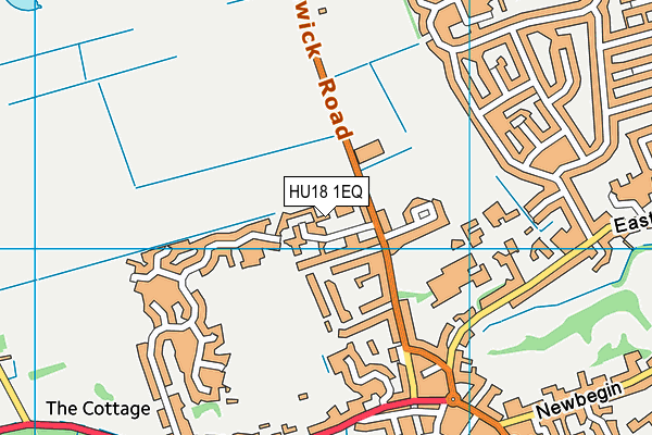 HU18 1EQ map - OS VectorMap District (Ordnance Survey)