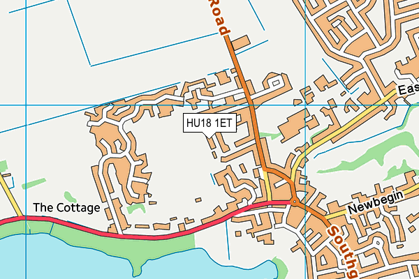 HU18 1ET map - OS VectorMap District (Ordnance Survey)