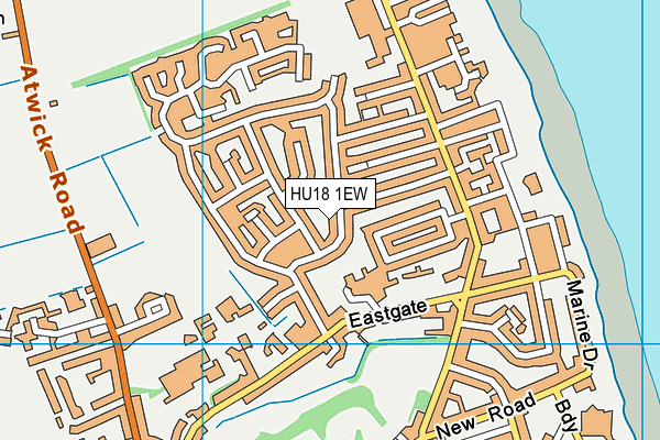 HU18 1EW map - OS VectorMap District (Ordnance Survey)
