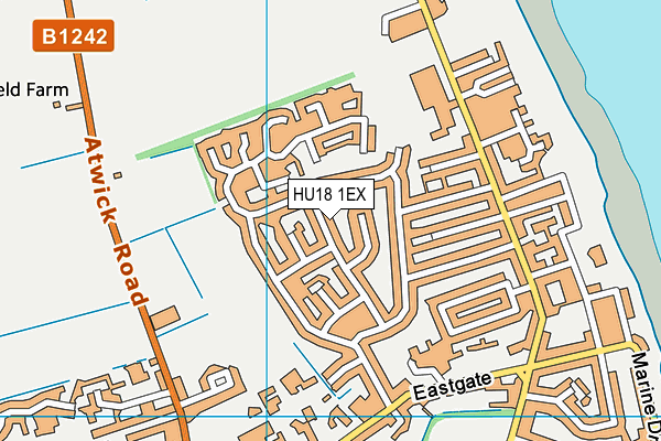 HU18 1EX map - OS VectorMap District (Ordnance Survey)