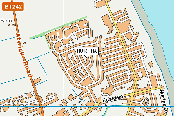 HU18 1HA map - OS VectorMap District (Ordnance Survey)