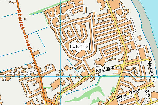 HU18 1HB map - OS VectorMap District (Ordnance Survey)