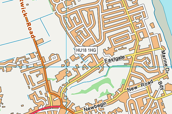 HU18 1HG map - OS VectorMap District (Ordnance Survey)