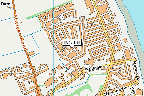 HU18 1HH map - OS VectorMap District (Ordnance Survey)