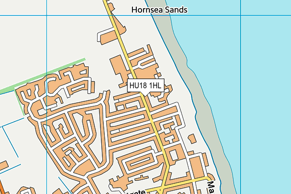 HU18 1HL map - OS VectorMap District (Ordnance Survey)