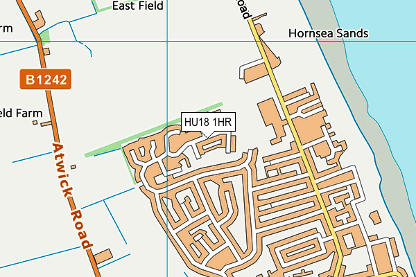 HU18 1HR map - OS VectorMap District (Ordnance Survey)
