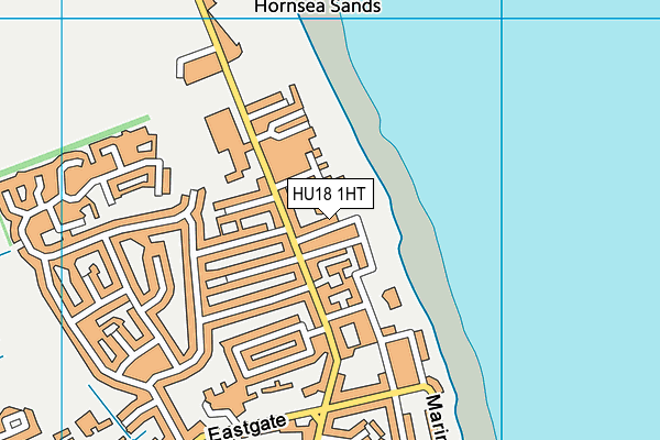 HU18 1HT map - OS VectorMap District (Ordnance Survey)