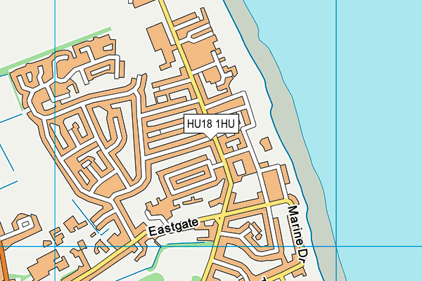HU18 1HU map - OS VectorMap District (Ordnance Survey)