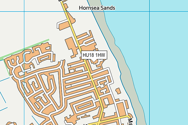 HU18 1HW map - OS VectorMap District (Ordnance Survey)