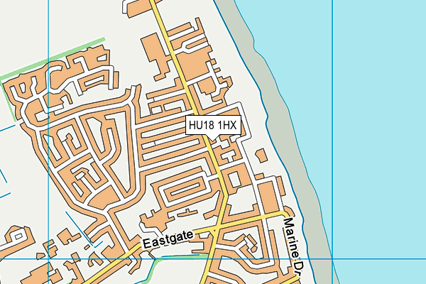 HU18 1HX map - OS VectorMap District (Ordnance Survey)