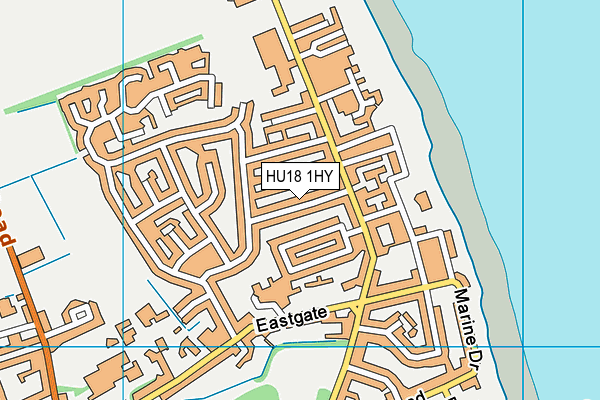 HU18 1HY map - OS VectorMap District (Ordnance Survey)