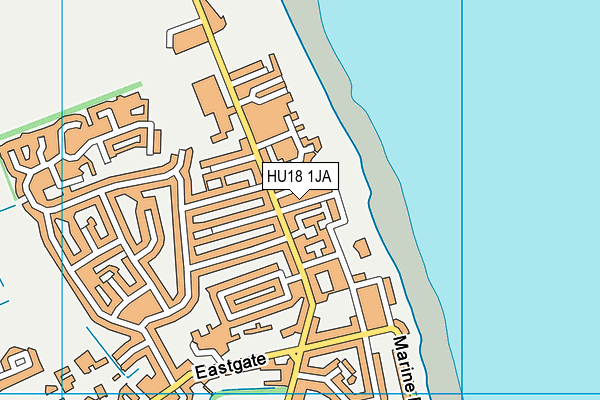 HU18 1JA map - OS VectorMap District (Ordnance Survey)