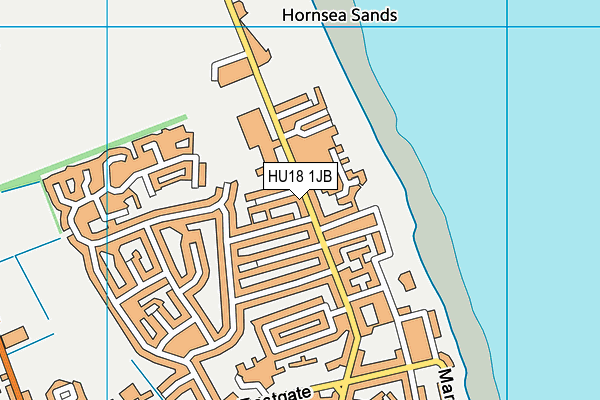 HU18 1JB map - OS VectorMap District (Ordnance Survey)