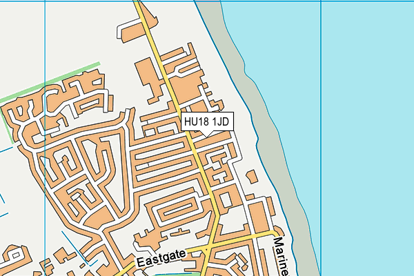 HU18 1JD map - OS VectorMap District (Ordnance Survey)