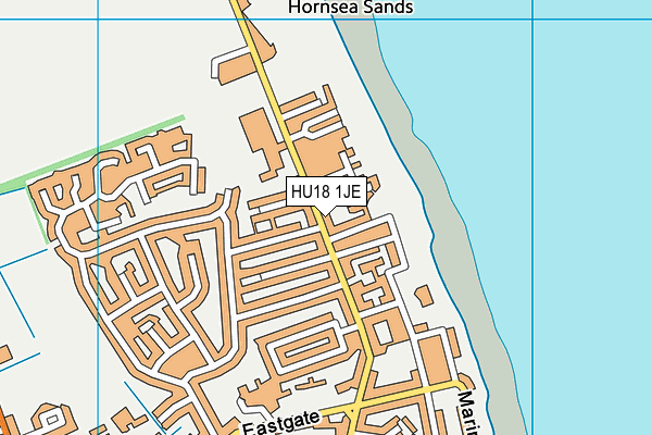 HU18 1JE map - OS VectorMap District (Ordnance Survey)