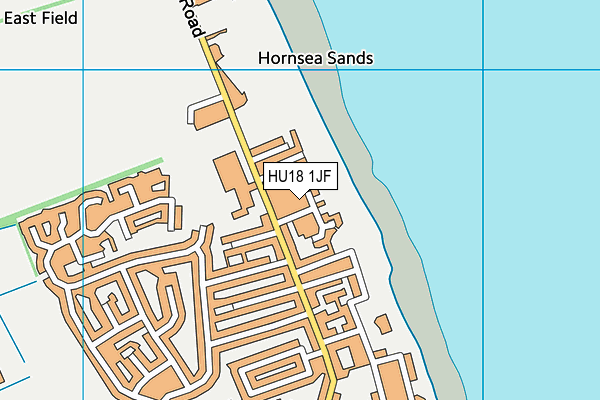 HU18 1JF map - OS VectorMap District (Ordnance Survey)