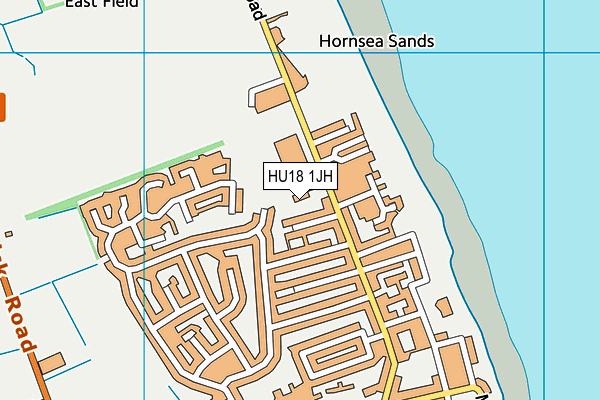 HU18 1JH map - OS VectorMap District (Ordnance Survey)