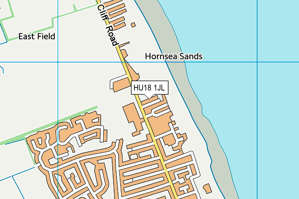 HU18 1JL map - OS VectorMap District (Ordnance Survey)