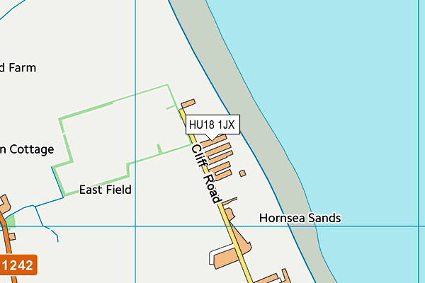 HU18 1JX map - OS VectorMap District (Ordnance Survey)