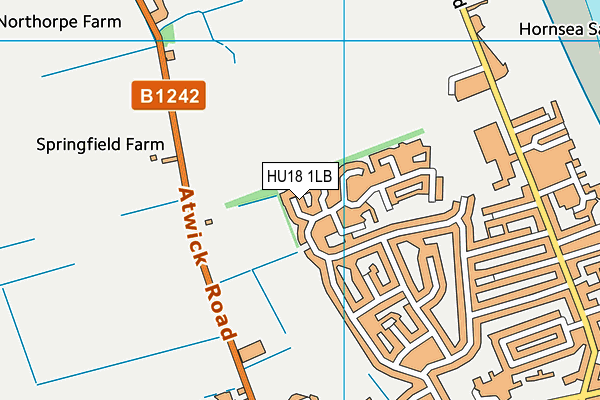 HU18 1LB map - OS VectorMap District (Ordnance Survey)