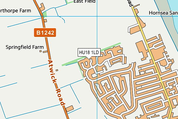 HU18 1LD map - OS VectorMap District (Ordnance Survey)