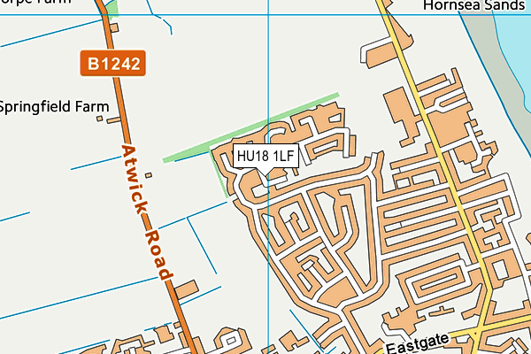 HU18 1LF map - OS VectorMap District (Ordnance Survey)